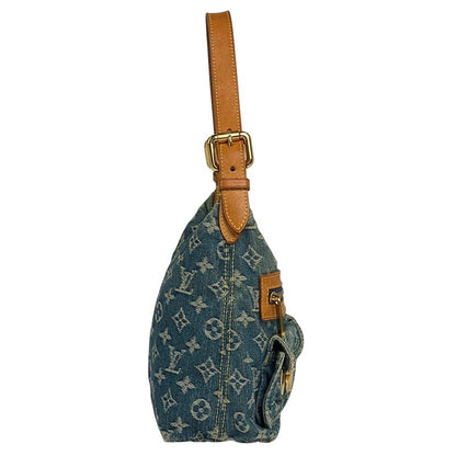 Louis Vuitton Baggy PM Shoulder Handbag One Shoulder Bag Monogram Denim Blue
