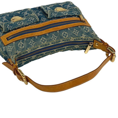 Louis Vuitton Baggy PM Shoulder Handbag One Shoulder Bag Monogram Denim Blue