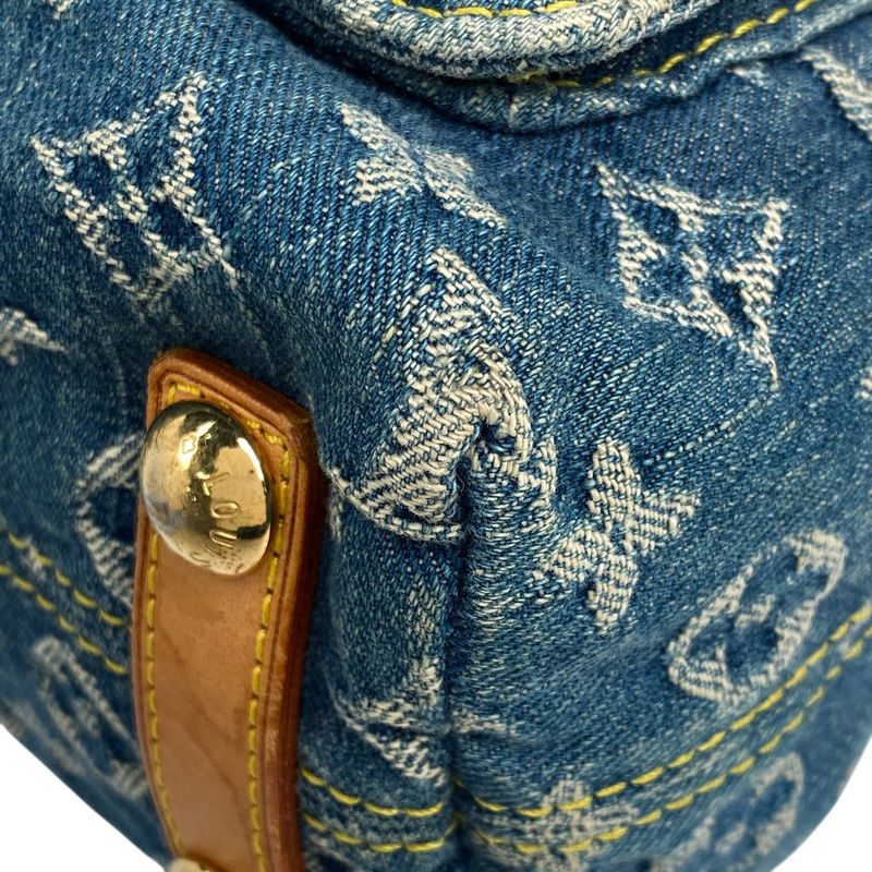 Louis Vuitton Baggy PM Shoulder Handbag One Shoulder Bag Monogram Denim Blue