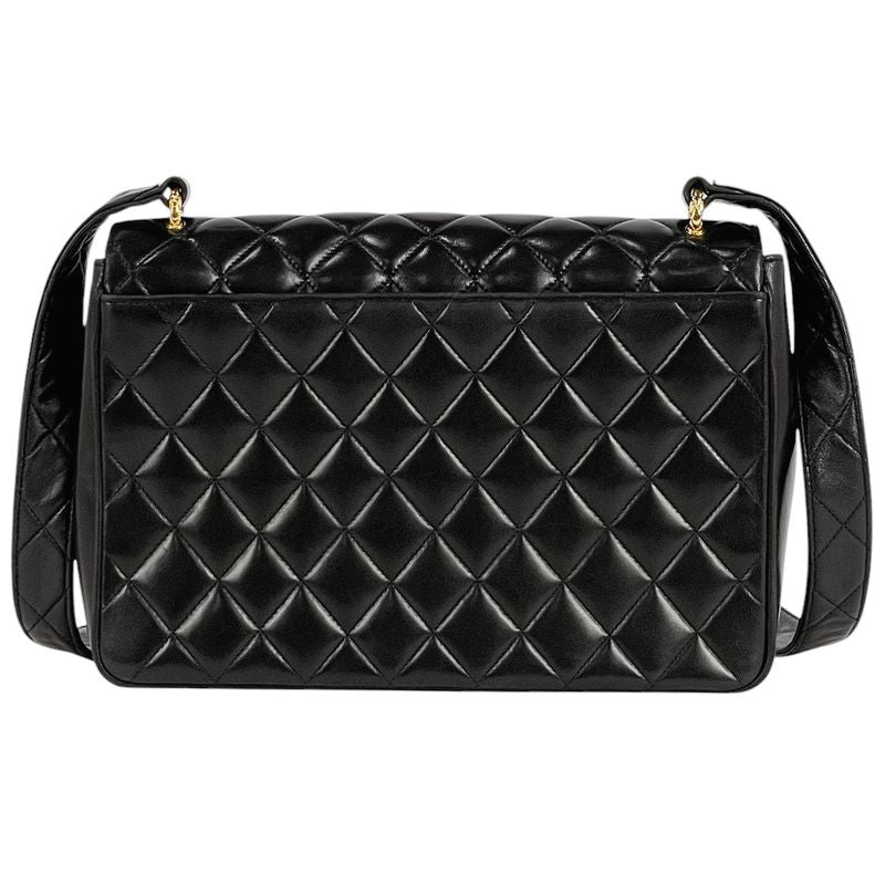 Chanel Coco Mark Shoulder Bag Matelasse Shoulder Bag Leather Black Women