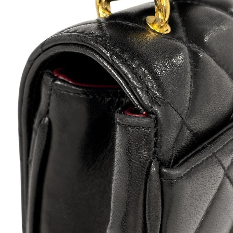 Chanel Coco Mark Shoulder Bag Matelasse Shoulder Bag Leather Black Women