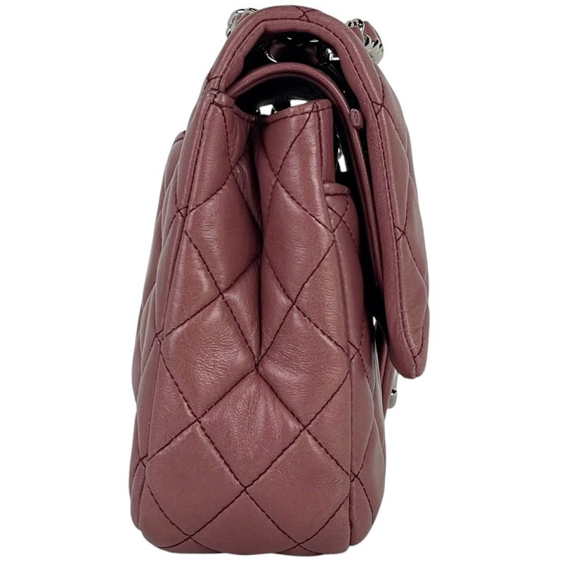 Chanel Matelasse W Flap Chain Shoulder Bag Coco Mark Shoulder Bag Leather Wine