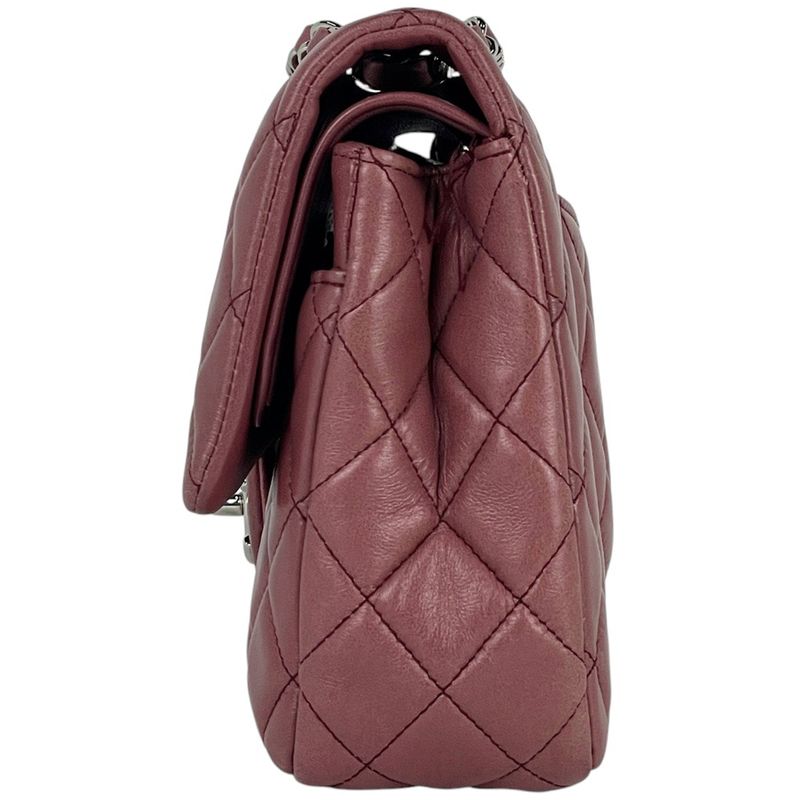 Chanel Matelasse W Flap Chain Shoulder Bag Coco Mark Shoulder Bag Leather Wine