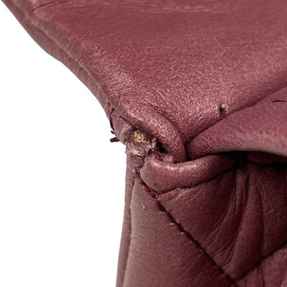 Chanel Matelasse W Flap Chain Shoulder Bag Coco Mark Shoulder Bag Leather Wine