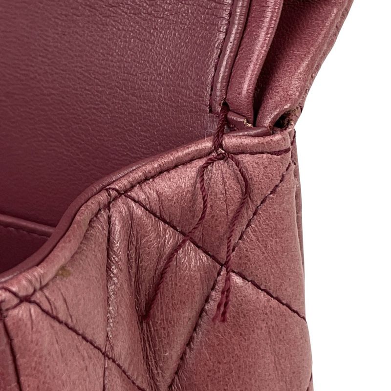 Chanel Matelasse W Flap Chain Shoulder Bag Coco Mark Shoulder Bag Leather Wine