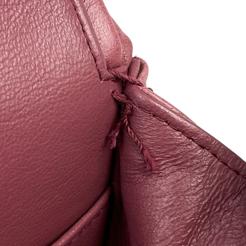 Chanel Matelasse W Flap Chain Shoulder Bag Coco Mark Shoulder Bag Leather Wine