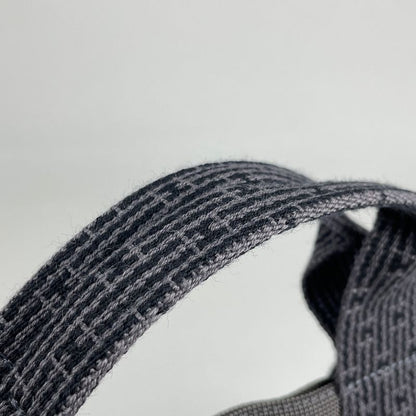 Hermes Her Line MM Handbag Tote Bag Nylon Canvas Gray Ladies