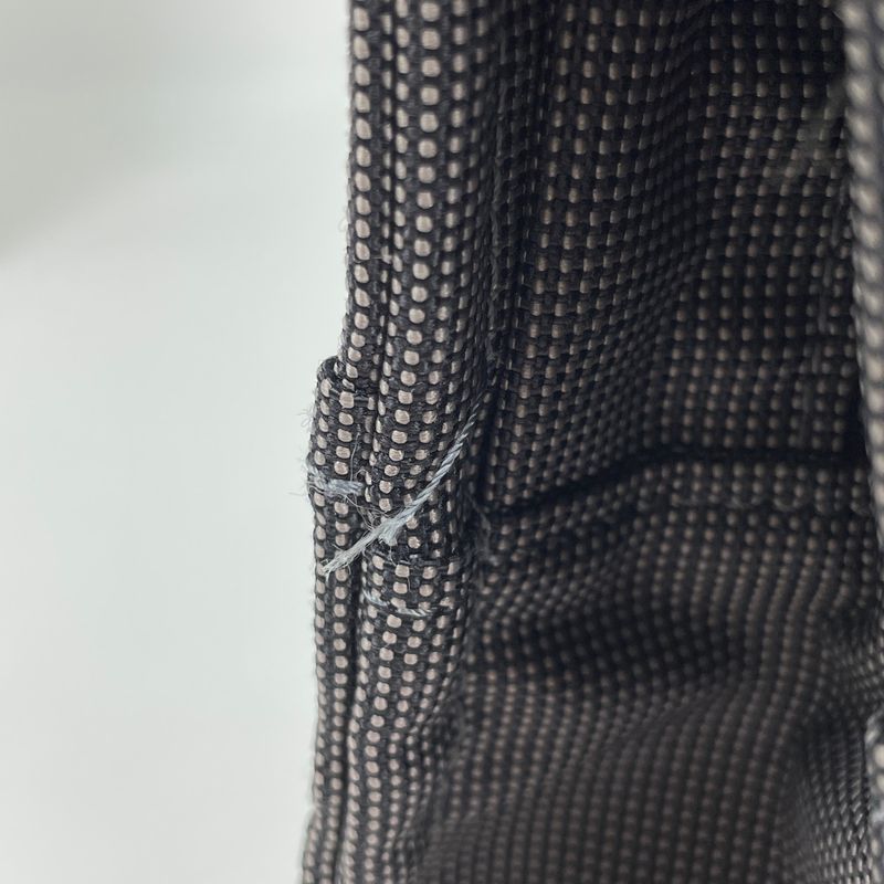 Hermes Her Line MM Handbag Tote Bag Nylon Canvas Gray Ladies