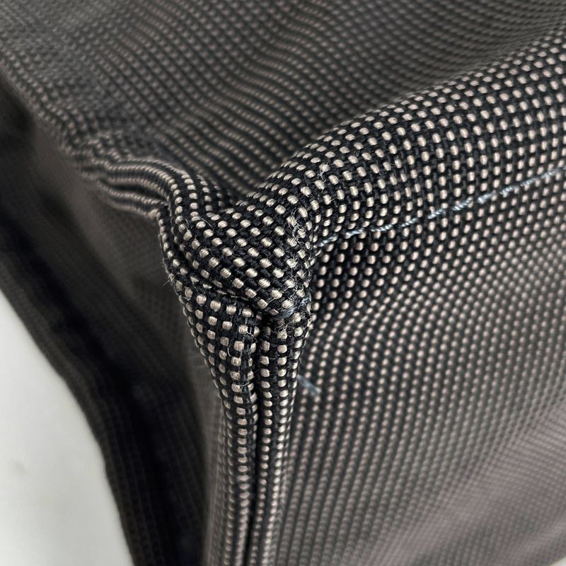 Hermes Her Line MM Handbag Tote Bag Nylon Canvas Gray Ladies