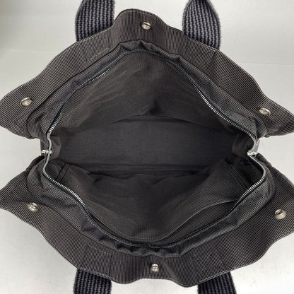 Hermes Her Line MM Handbag Tote Bag Nylon Canvas Gray Ladies