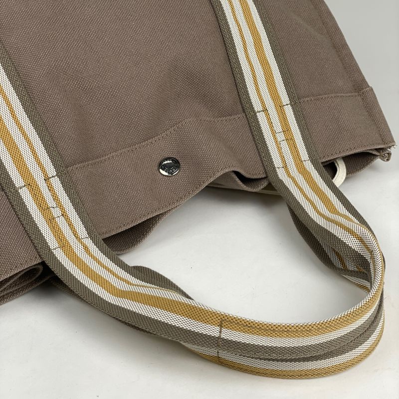 Hermes Sac De Plage Nomade PM Escale Handbag Tote Canvas Brown Women