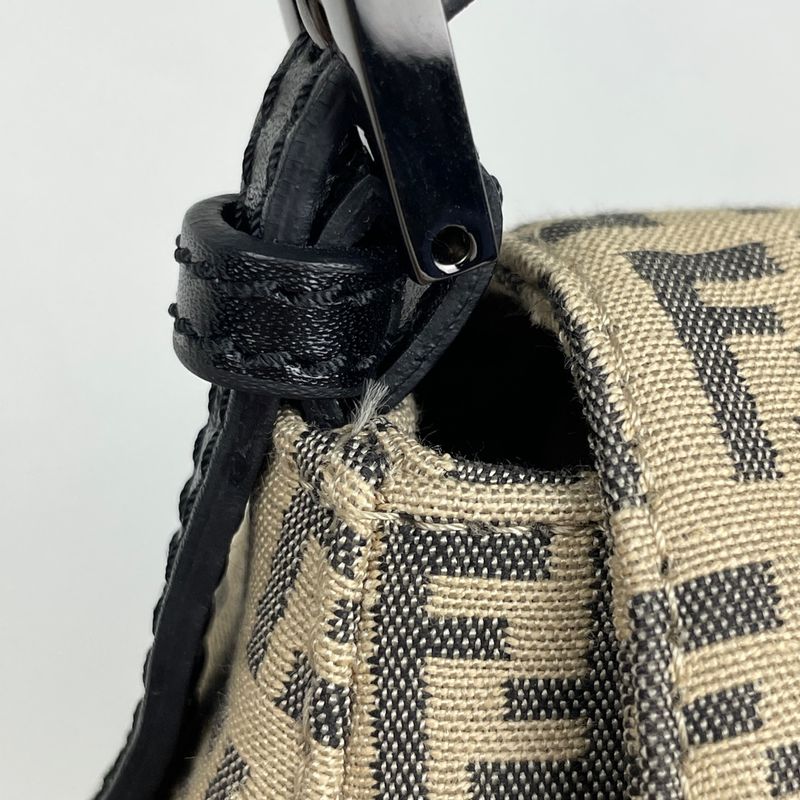 Fendi Zucchino Pattern One Shoulder Bag Handbag Mini Mamma Baguette Shoulder