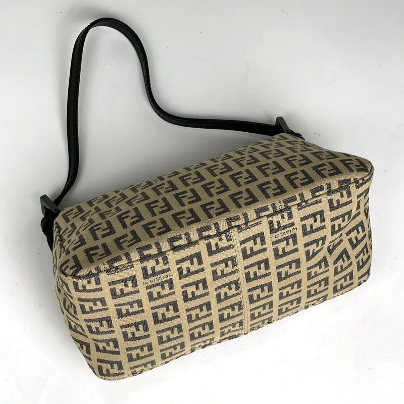 Fendi Zucchino Pattern One Shoulder Bag Handbag Mini Mamma Baguette Shoulder