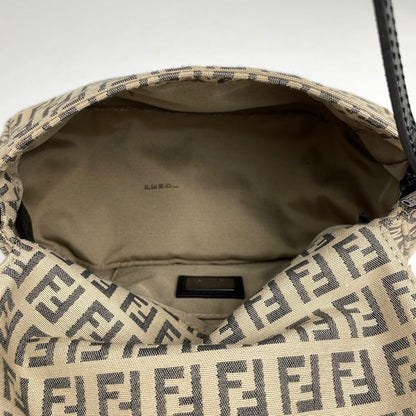 Fendi Zucchino Pattern One Shoulder Bag Handbag Mini Mamma Baguette Shoulder