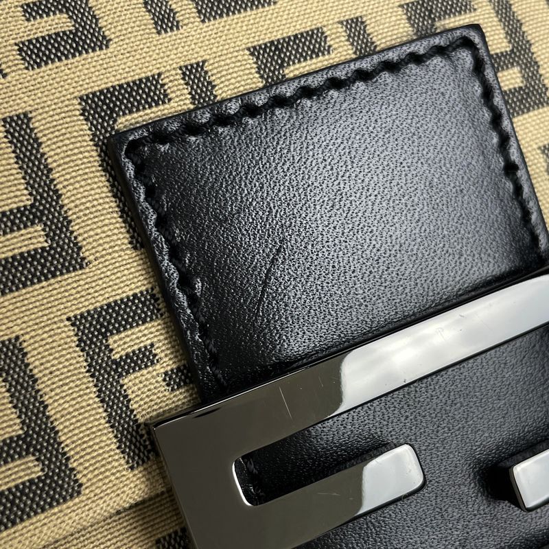 Fendi Zucchino Pattern One Shoulder Bag Handbag Mini Mamma Baguette Shoulder