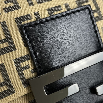 Fendi Zucchino Pattern One Shoulder Bag Handbag Mini Mamma Baguette Shoulder