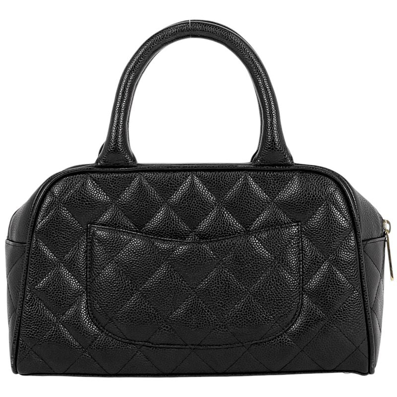 Chanel Coco Mark Handbag Matelasse Mini Boston Bag Handbag Caviar Skin Black
