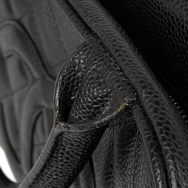 Chanel Coco Mark Handbag Matelasse Mini Boston Bag Handbag Caviar Skin Black