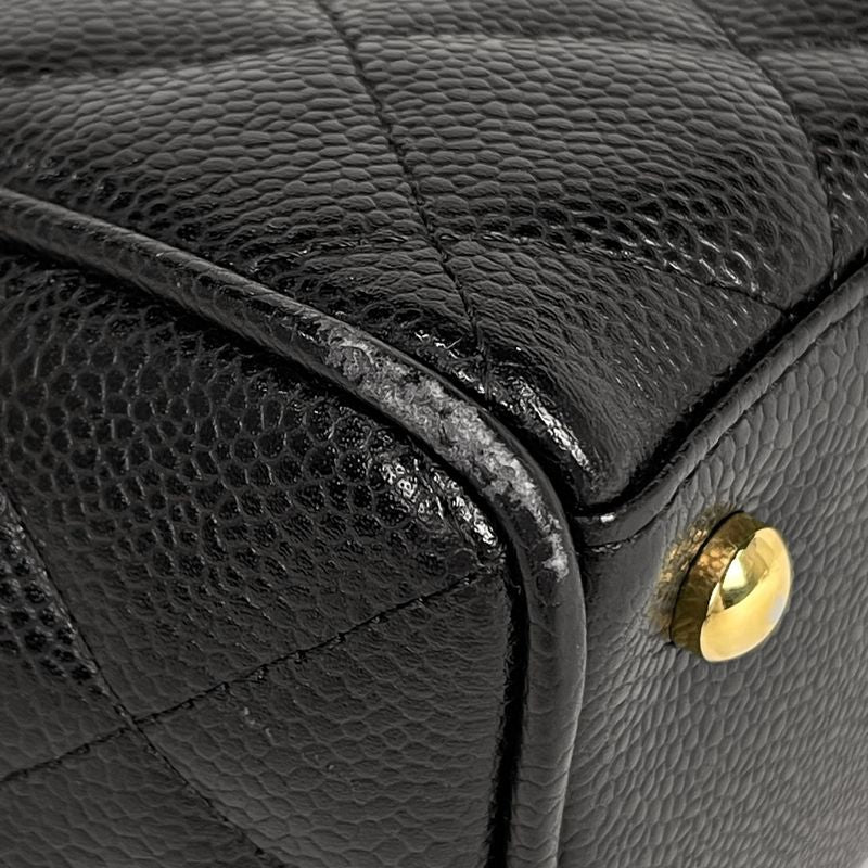 Chanel Coco Mark Handbag Matelasse Mini Boston Bag Handbag Caviar Skin Black