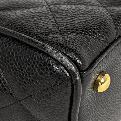 Chanel Coco Mark Handbag Matelasse Mini Boston Bag Handbag Caviar Skin Black