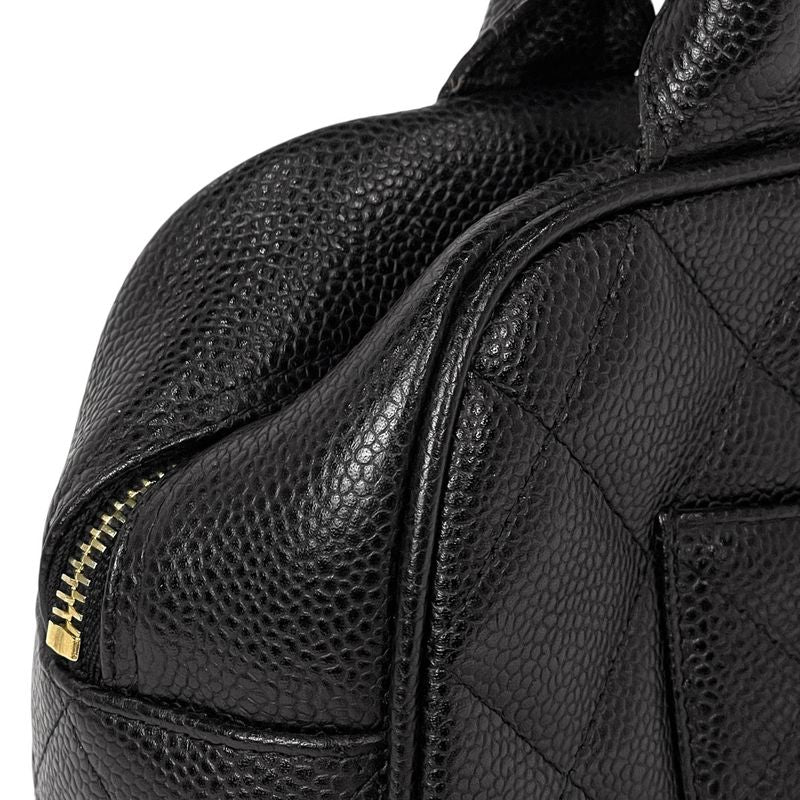 Chanel Coco Mark Handbag Matelasse Mini Boston Bag Handbag Caviar Skin Black