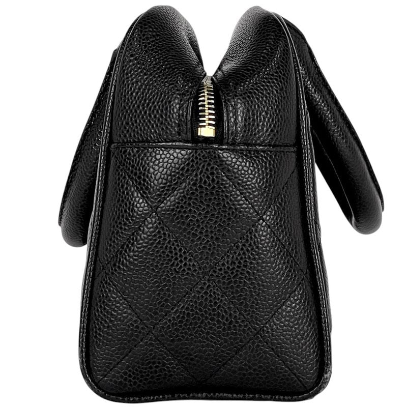 Chanel Coco Mark Handbag Matelasse Mini Boston Bag Handbag Caviar Skin Black