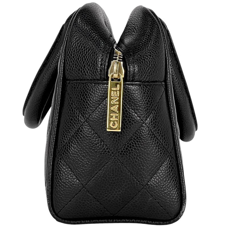 Chanel Coco Mark Handbag Matelasse Mini Boston Bag Handbag Caviar Skin Black