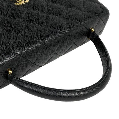 Chanel Coco Mark Handbag Matelasse Handbag Caviar Skin Black A12397 Women