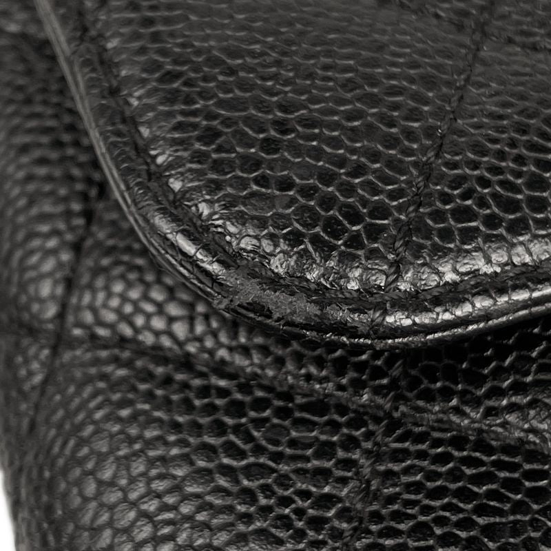 Chanel Coco Mark Handbag Matelasse Handbag Caviar Skin Black A12397 Women