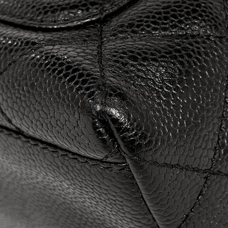 Chanel Coco Mark Handbag Matelasse Handbag Caviar Skin Black A12397 Women