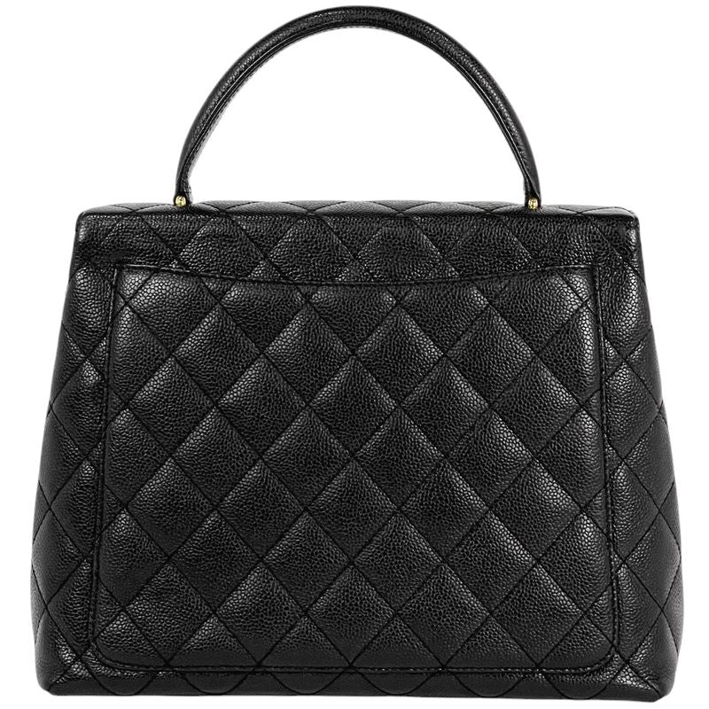 Chanel Coco Mark Handbag Matelasse Handbag Caviar Skin Black A12397 Women