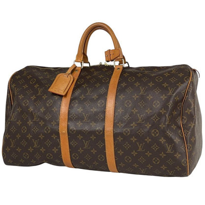 Louis Vuitton Keepall 55 Handbag Travel Business Boston Bag Monogram Brown