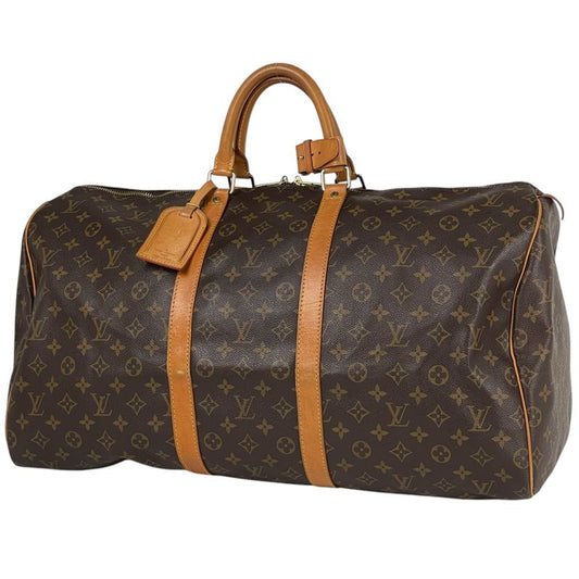Louis Vuitton Keepall 55 Handbag Travel Business Boston Bag Monogram Brown