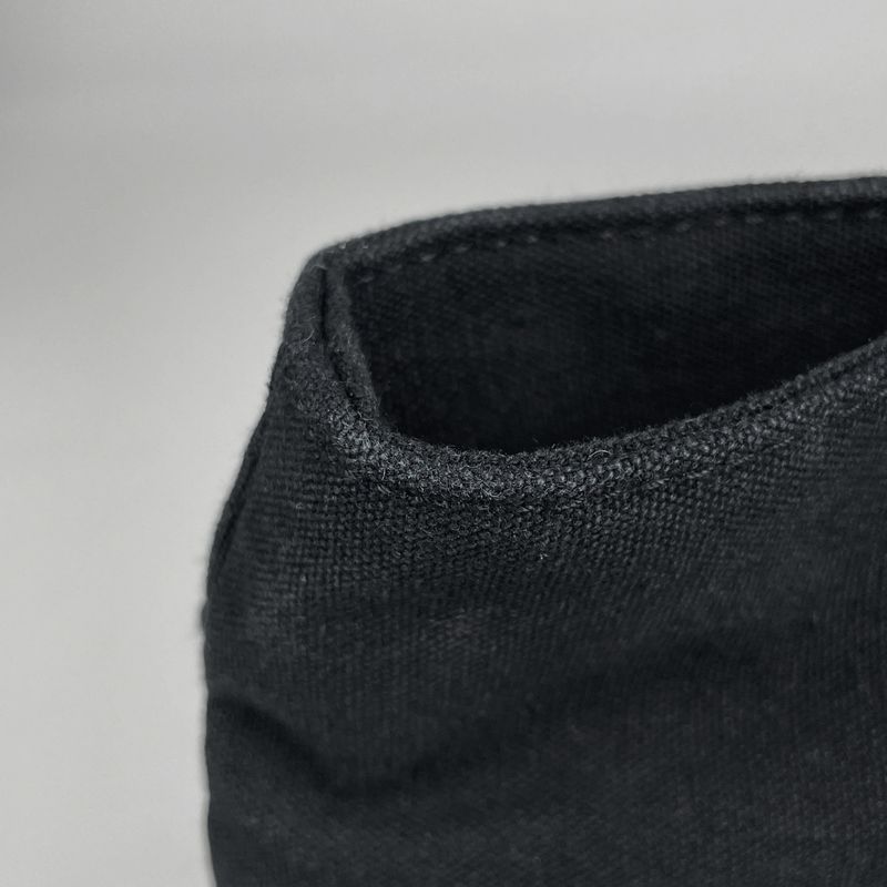 Hermes Troca Horizontal MM Handbag Tote Bag Canvas Black Women