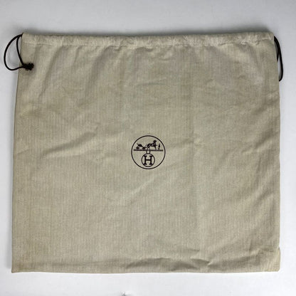 Hermes Troca Horizontal MM Handbag Tote Bag Canvas Black Women