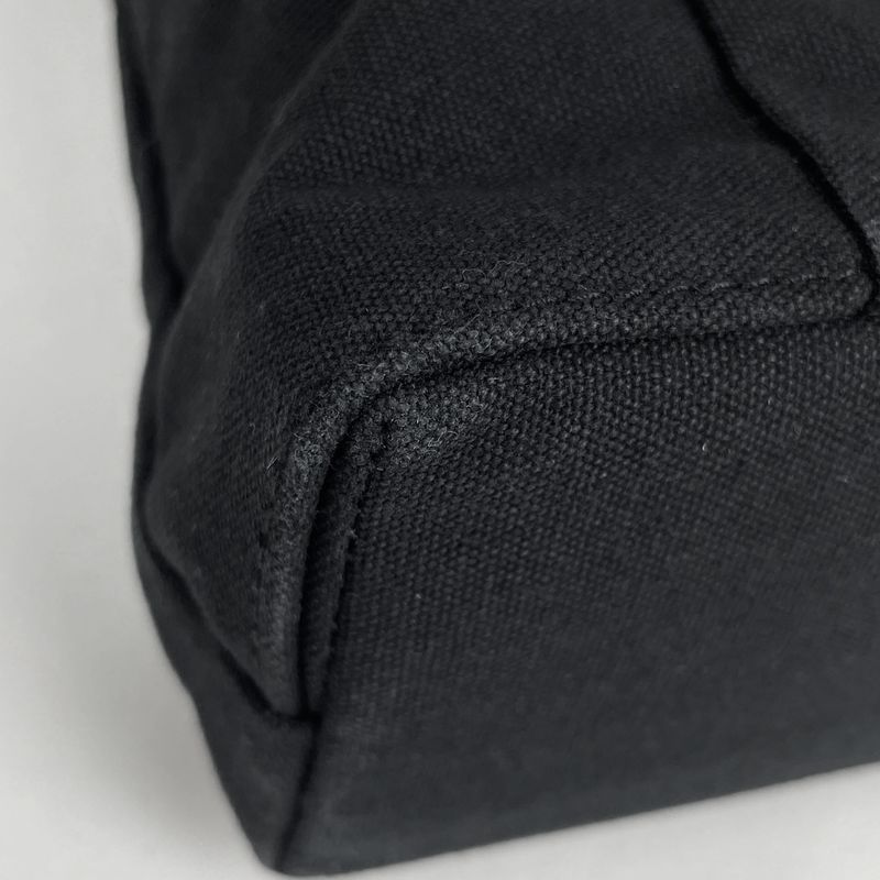 Hermes Troca Horizontal MM Handbag Tote Bag Canvas Black Women