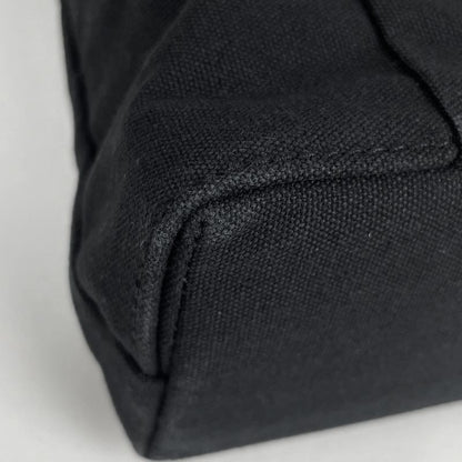 Hermes Troca Horizontal MM Handbag Tote Bag Canvas Black Women