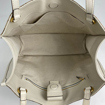 Gucci Horsebit Tote Shoulder Bag Tote Bag GG Canvas Beige White 623694 Women