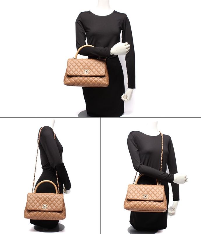 Chanel 2way Handbag Shoulder Bag Matelasse Gold Hardware Caviar Skin Coco