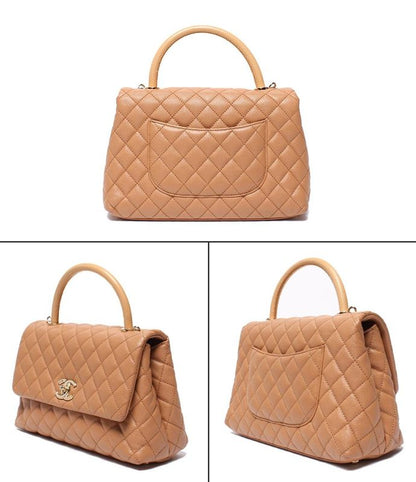 Chanel 2way Handbag Shoulder Bag Matelasse Gold Hardware Caviar Skin Coco