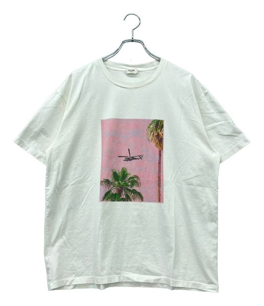 Celine Short Sleeve T-shirt AVE 57 SKY Photo Print Cotton Jersey Loose 2x43f671q