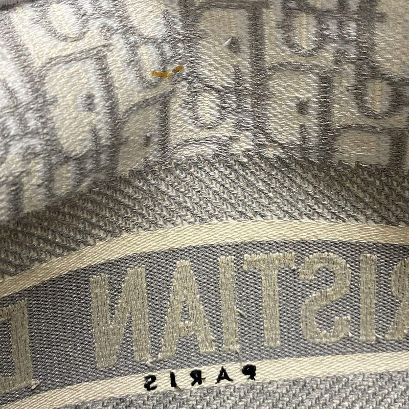 Dior/christian Dior Tote Bag Book Tote Medium Bag/old Small Ivory And Gray