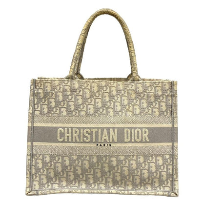 Dior/christian Dior Tote Bag Book Tote Medium Bag/old Small Ivory And Gray