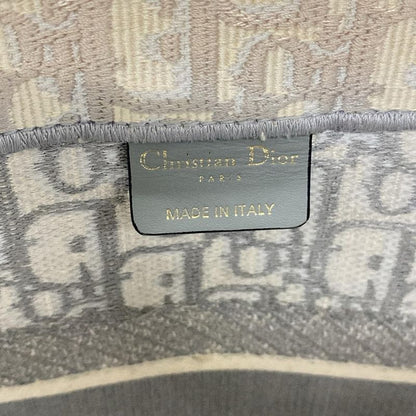 Dior/christian Dior Tote Bag Book Tote Medium Bag/old Small Ivory And Gray