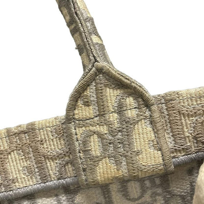 Dior/christian Dior Tote Bag Book Tote Medium Bag/old Small Ivory And Gray