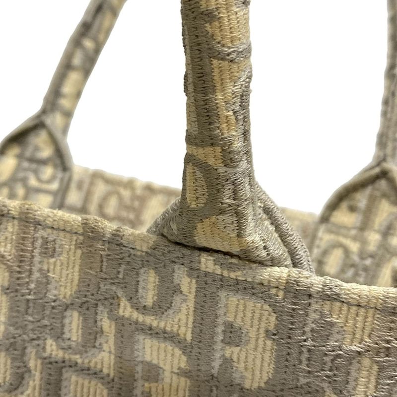 Dior/christian Dior Tote Bag Book Tote Medium Bag/old Small Ivory And Gray