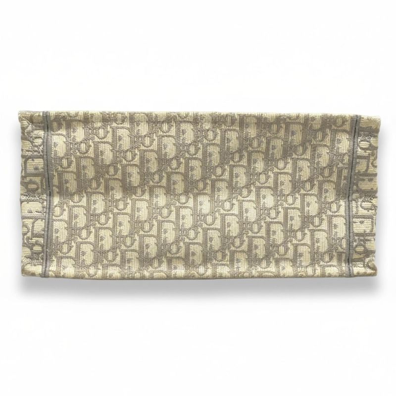 Dior/christian Dior Tote Bag Book Tote Medium Bag/old Small Ivory And Gray