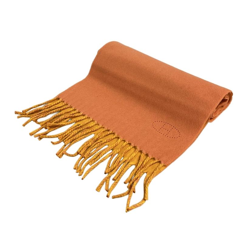 Hermes Scarf Echarpe Reversible Evelyn Pink And Yellow Reversible Cashmere