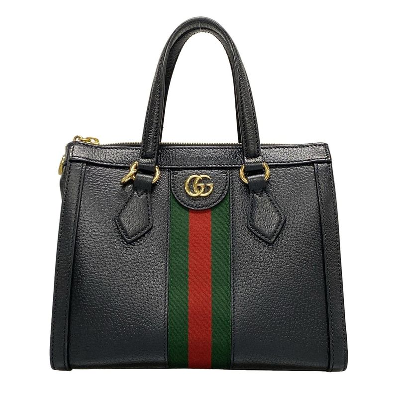 Gucci Tote Bag Ophidia 547551 Black X Green X Red Leather