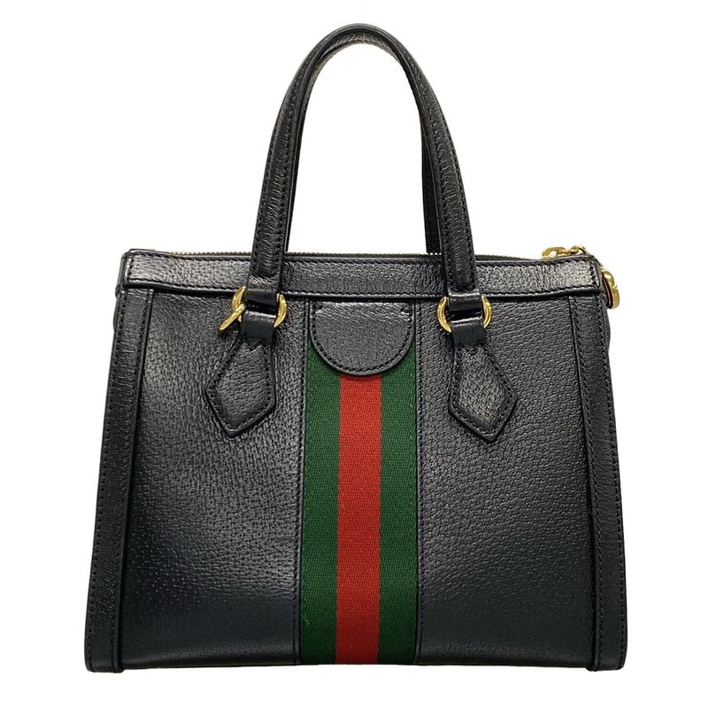 Gucci Tote Bag Ophidia 547551 Black X Green X Red Leather